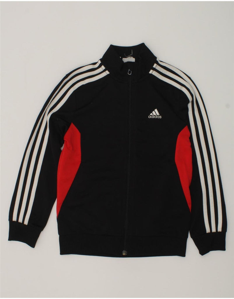 ADIDAS Boys Tracksuit Top Jacket 7-8 Years Black Colourblock Polyester | Vintage Adidas | Thrift | Second-Hand Adidas | Used Clothing | Messina Hembry 