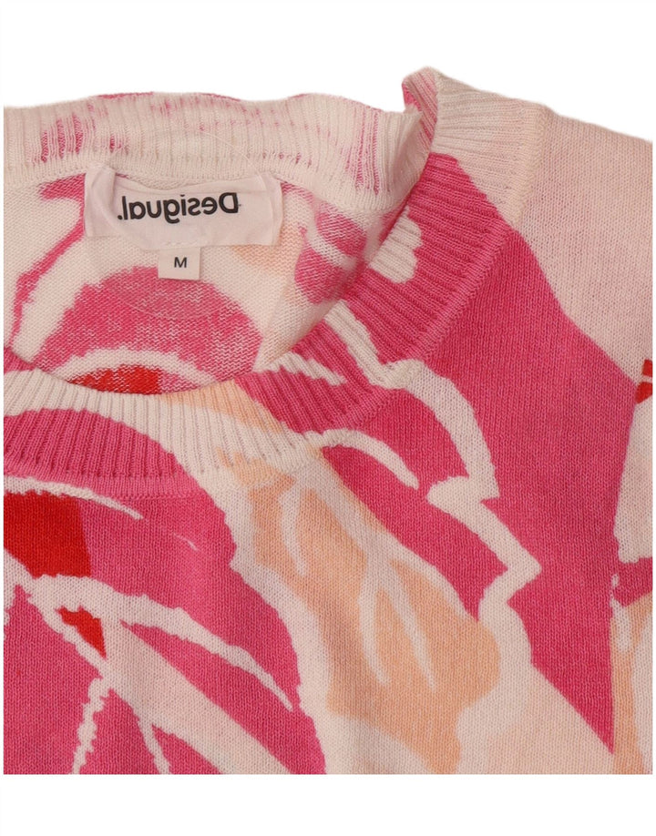 Desigual Womens Graphic Crew Neck Jumper Sweater UK 12 Medium Multicoloured