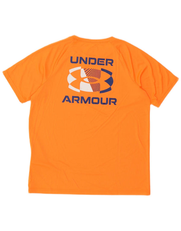 Under Armour Boys Graphic T-Shirt Top 11-12 Years Large Orange Polyester