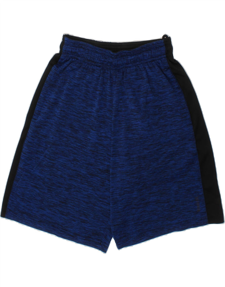 REEBOK Boys Sport Shorts 10-11 Years Small Navy Blue Flecked Polyester Vintage Reebok and Second-Hand Reebok from Messina Hembry 