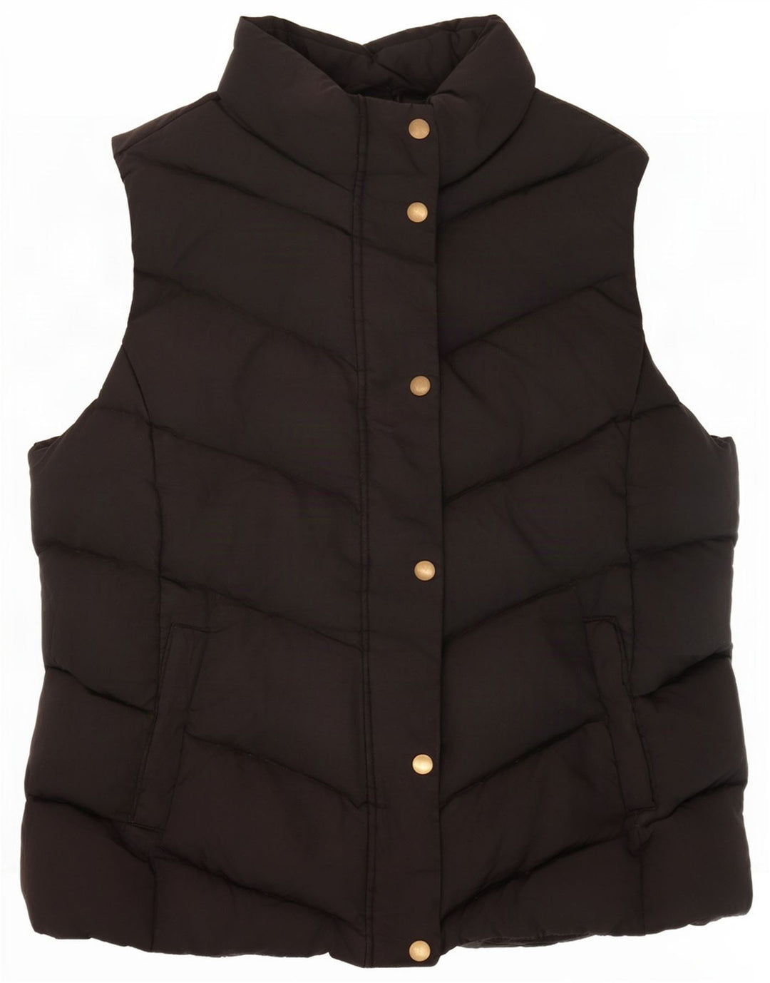 Gap Womens Padded Gilet UK 16 Large Black Polyester
