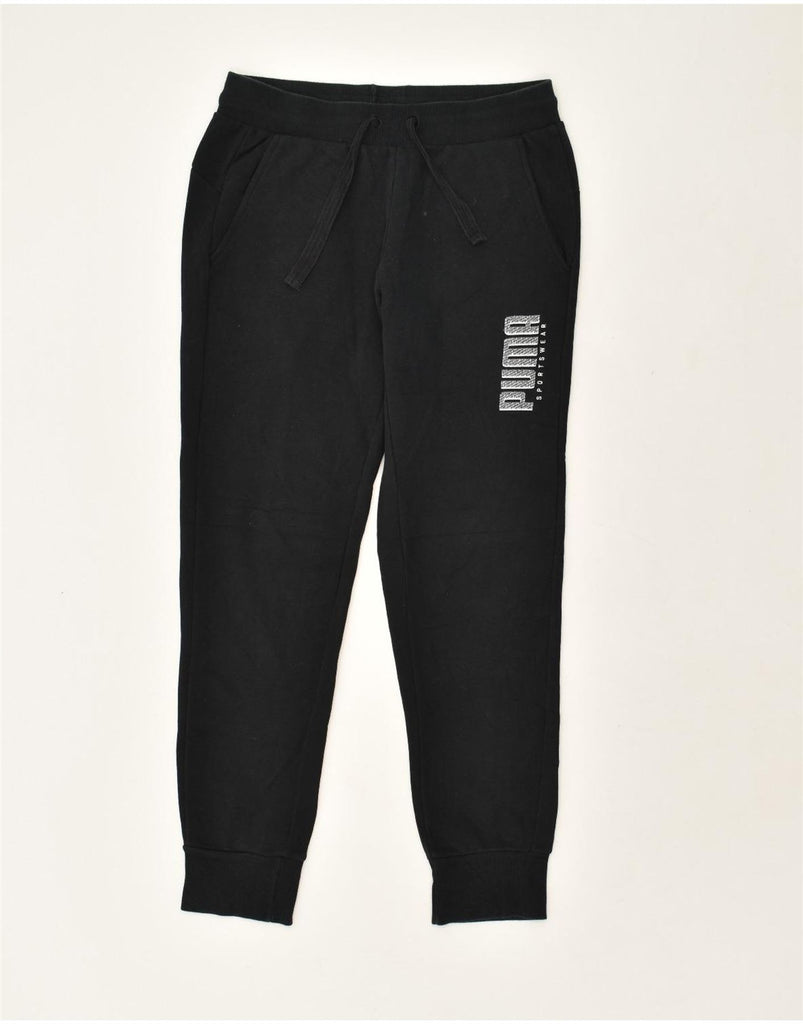 PUMA Mens Tracksuit Trousers Joggers Small Black Cotton | Vintage Puma | Thrift | Second-Hand Puma | Used Clothing | Messina Hembry 