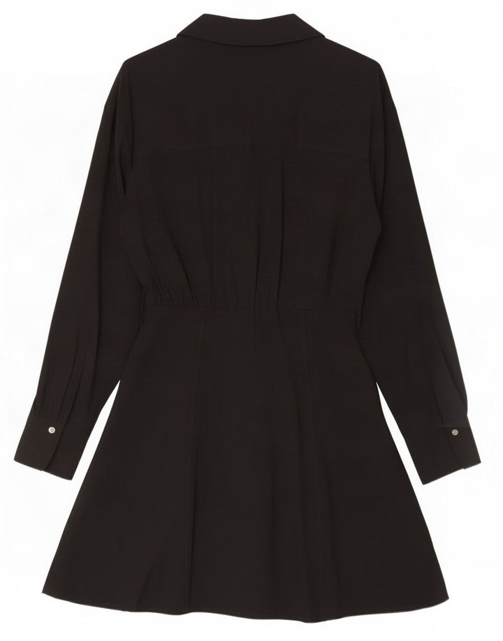 Zara Womens Shirt Dress UK 12 Medium Black Viscose