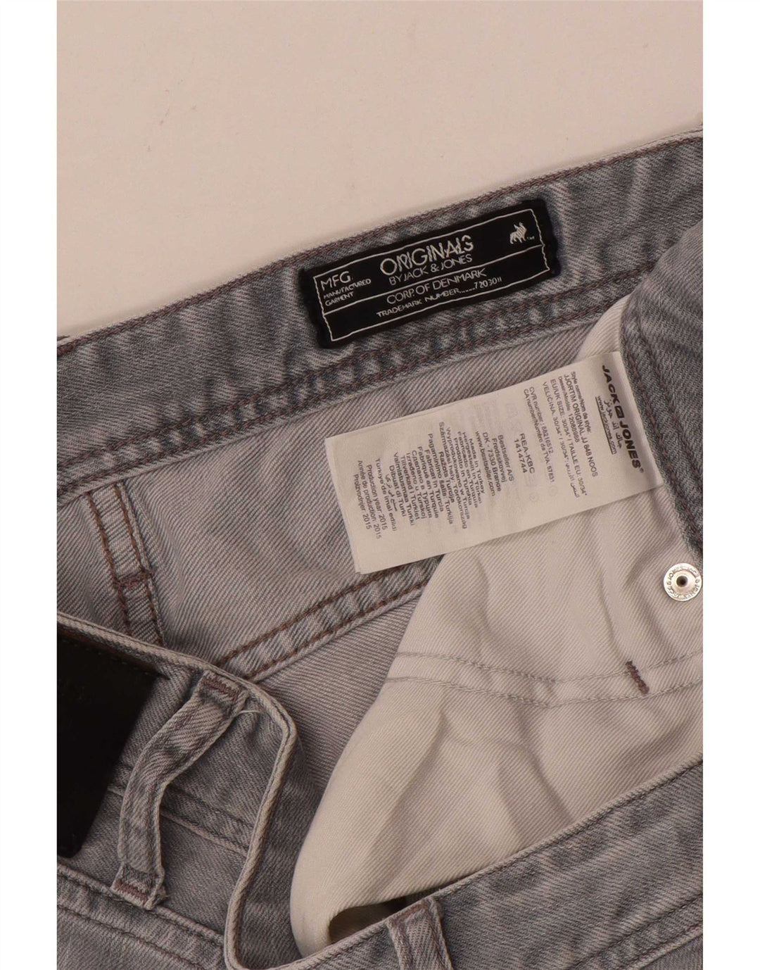 Jack & Jones Mens Tim Slim Jeans W30 L34 Grey Cotton