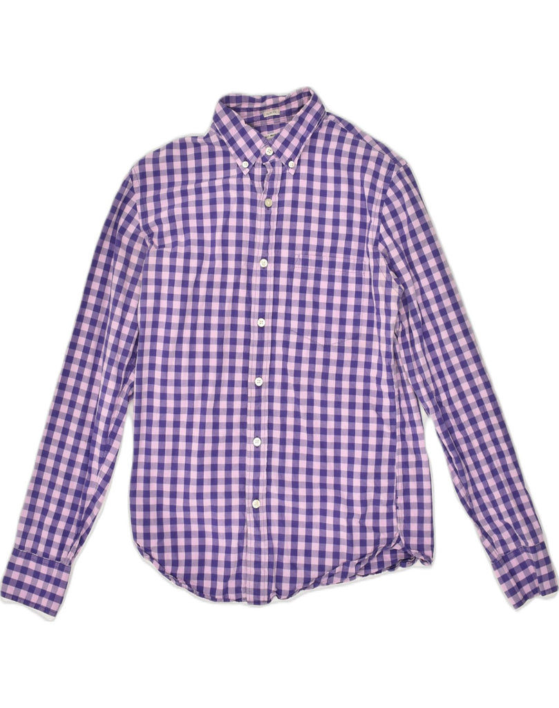 J. CREW Mens Slim Fit Shirt Small Purple Gingham Cotton | Vintage J. Crew | Thrift | Second-Hand J. Crew | Used Clothing | Messina Hembry 