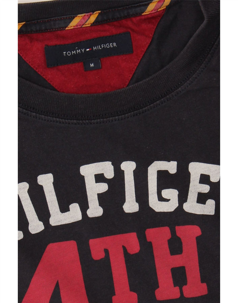 TOMMY HILFIGER Mens Graphic T-Shirt Top Medium Black Cotton Vintage Tommy Hilfiger and Second-Hand Tommy Hilfiger from Messina Hembry 