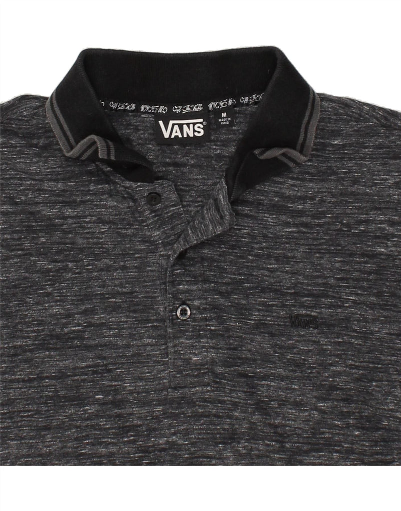 VANS Mens Polo Shirt Medium Grey Flecked Cotton | Vintage Vans | Thrift | Second-Hand Vans | Used Clothing | Messina Hembry 