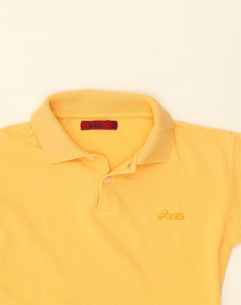 ASICS Boys Polo Shirt 11-12 Years Yellow Cotton | Vintage Asics | Thrift | Second-Hand Asics | Used Clothing | Messina Hembry 