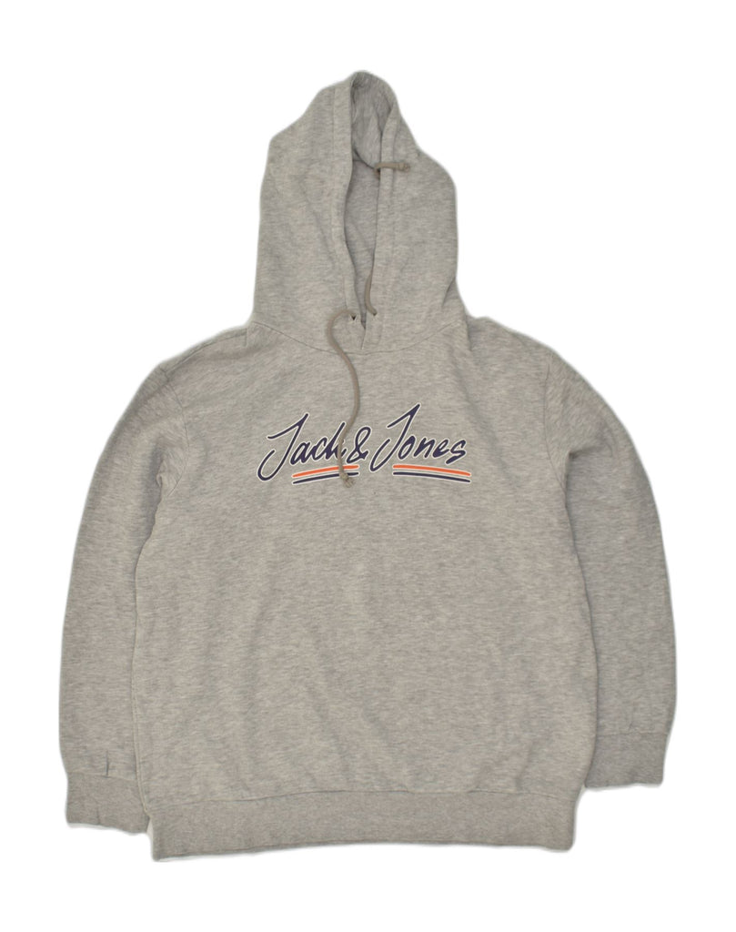 JACK & JONES Mens Graphic Hoodie Jumper 2XL Grey | Vintage Jack & Jones | Thrift | Second-Hand Jack & Jones | Used Clothing | Messina Hembry 