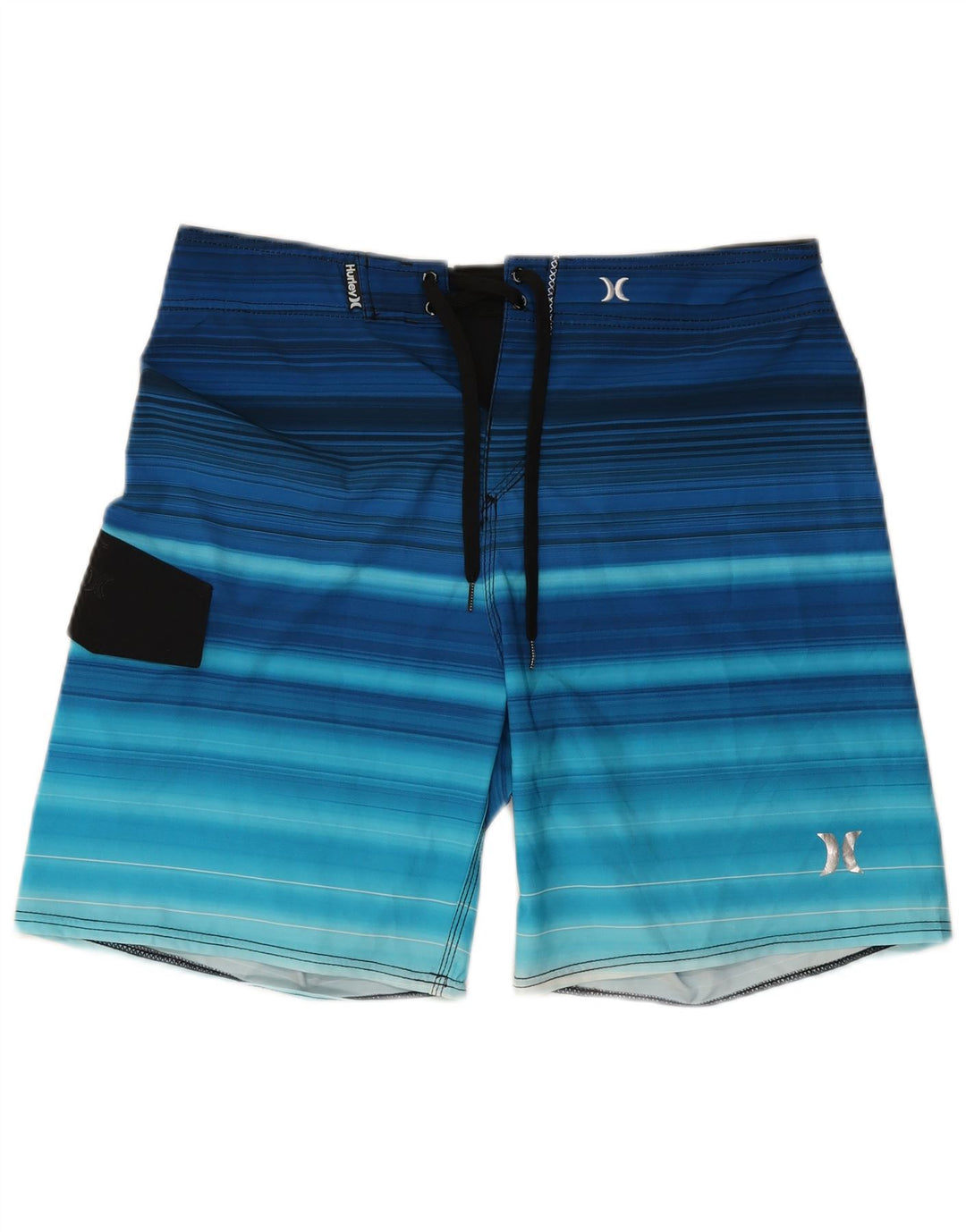 Hurley Mens Swimming Shorts Large  Blue Striped Polyester