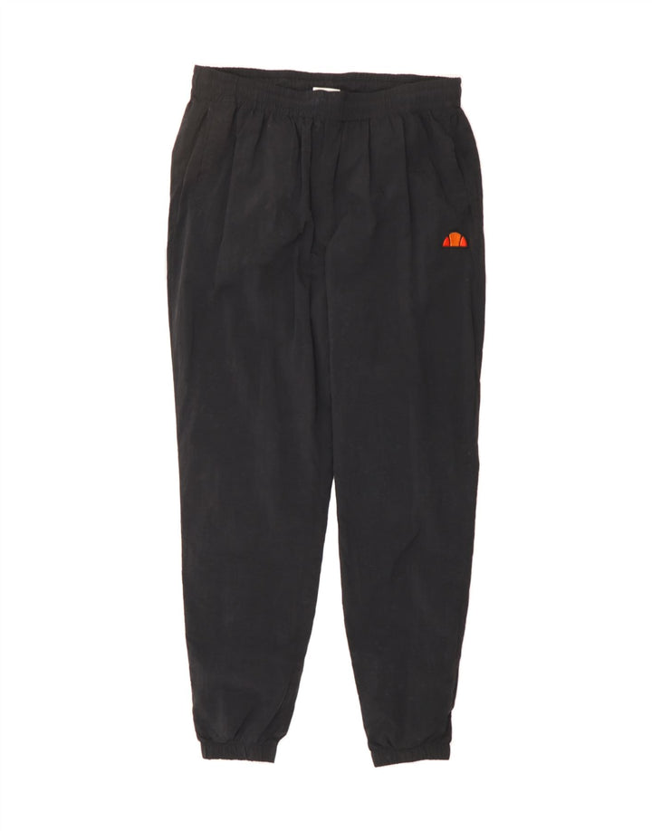 ELLESSE Mens Graphic Tracksuit Trousers Joggers Small  Black Nylon Vintage Ellesse and Second-Hand Ellesse from Messina Hembry 