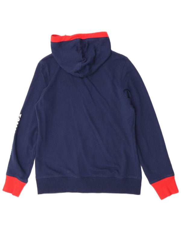 Tommy Hilfiger Womens Graphic Zip Hoodie Sweater UK 16 Large Navy Blue