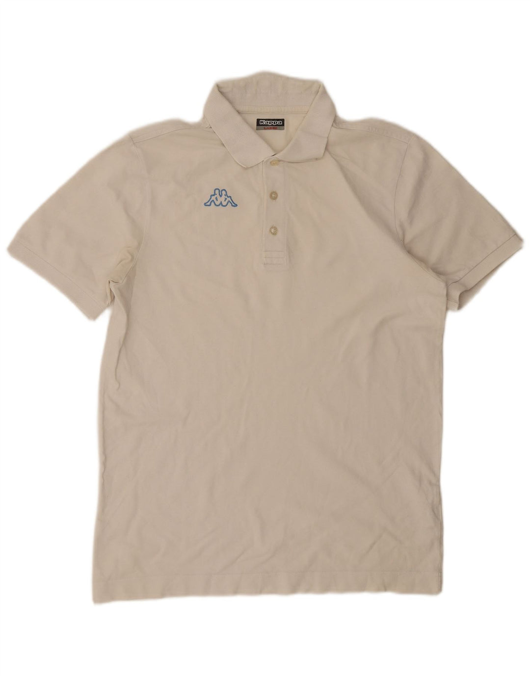 Kappa Mens Graphic Polo Shirt Large White Cotton