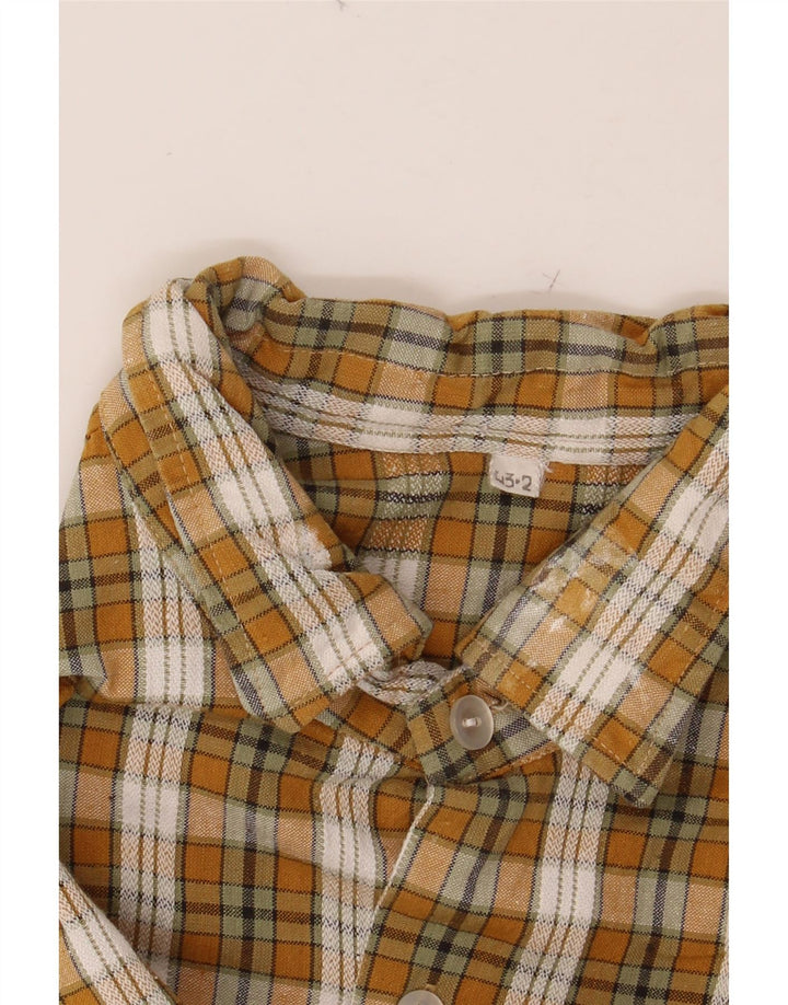 VINTAGE Mens Flannel Shirt Size 43 Large Yellow Check