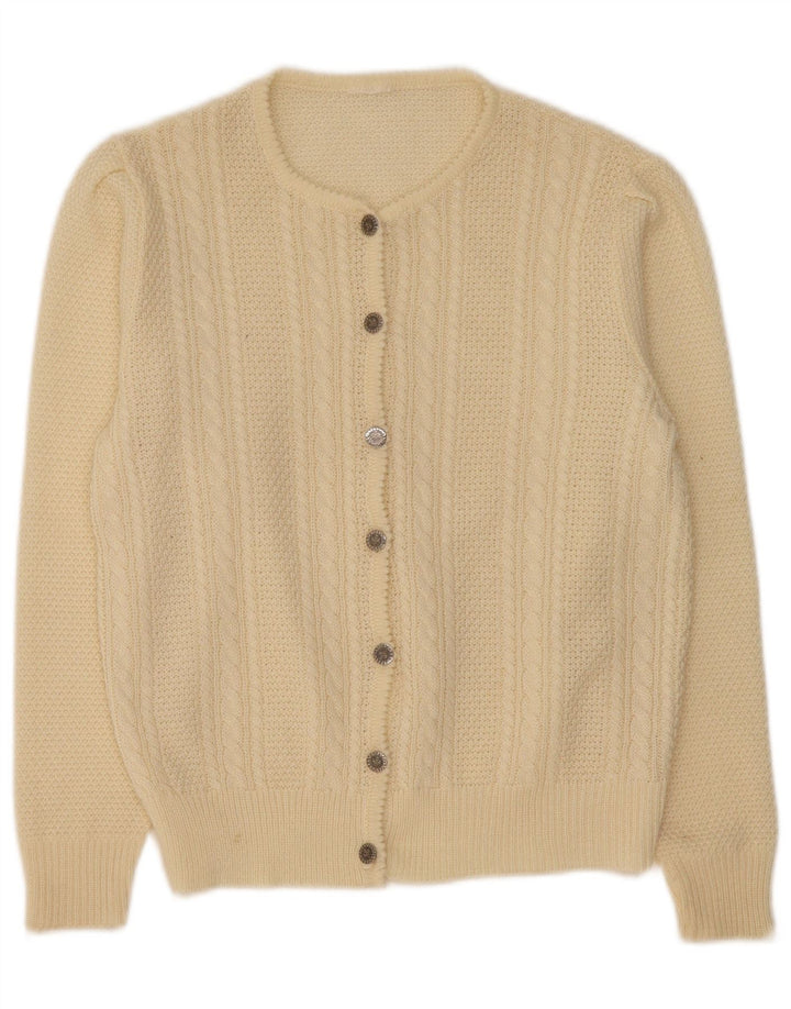 Vintage Womens Cardigan Sweater UK 14 Medium Beige