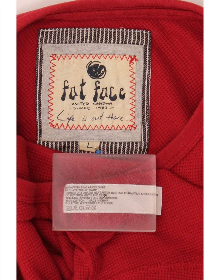 Fat Face Mens Top Long Sleeve Large Red Cotton