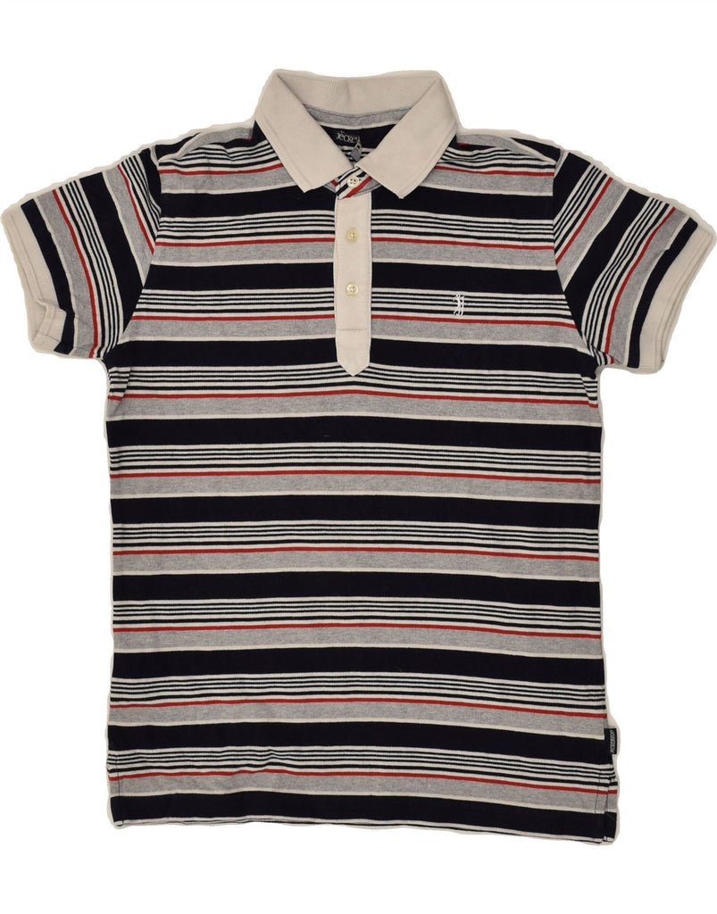 JECKERSON Boys Polo Shirt 10-11 Years Grey Striped Cotton | Vintage Jeckerson | Thrift | Second-Hand Jeckerson | Used Clothing | Messina Hembry 