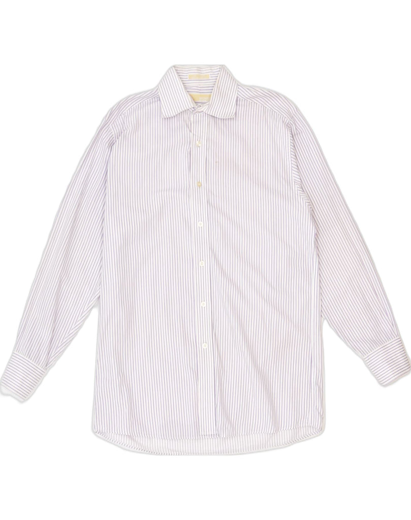 MICHAEL KORS Mens Shirt Size 15  Medium White Pinstripe Cotton | Vintage Michael Kors | Thrift | Second-Hand Michael Kors | Used Clothing | Messina Hembry 