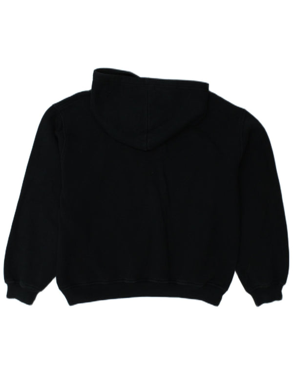 ELLESSE Womens Graphic Hoodie Jumper UK 16 Large Navy Blue Cotton