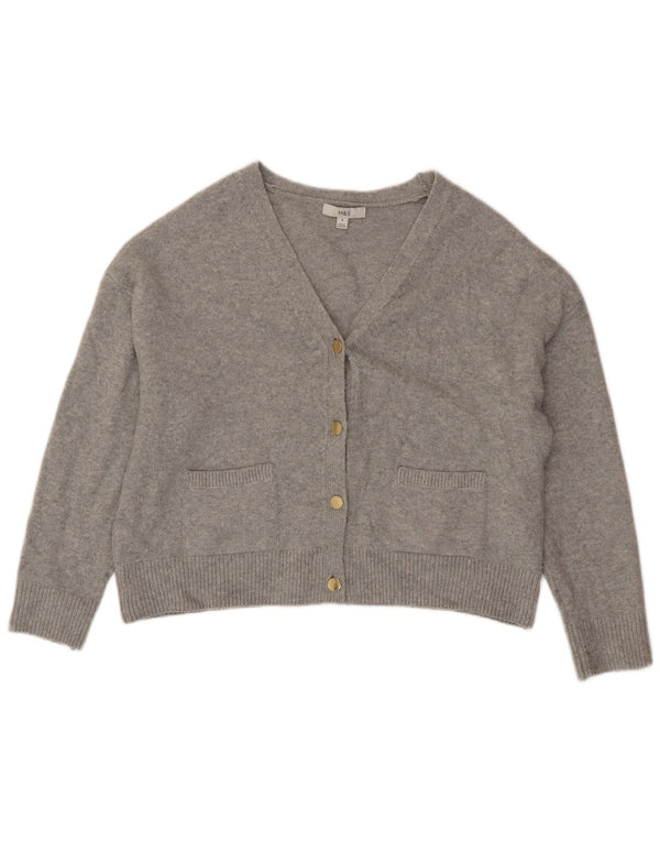 Marks & Spencer Womens Oversized Cardigan Sweater UK 14 Medium Grey