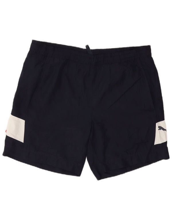 Puma Mens Sport Shorts Medium  Navy Blue Colourblock Polyester