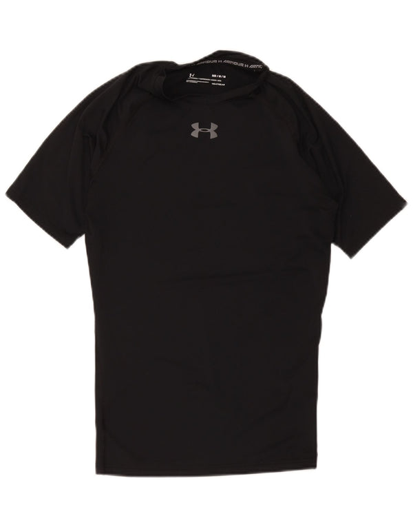 Under Armour Mens Compression T-Shirt Top Medium Black Polyester