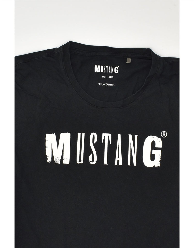 MUSTANG Mens Graphic T-Shirt Top 2XL Black Cotton | Vintage Mustang | Thrift | Second-Hand Mustang | Used Clothing | Messina Hembry 