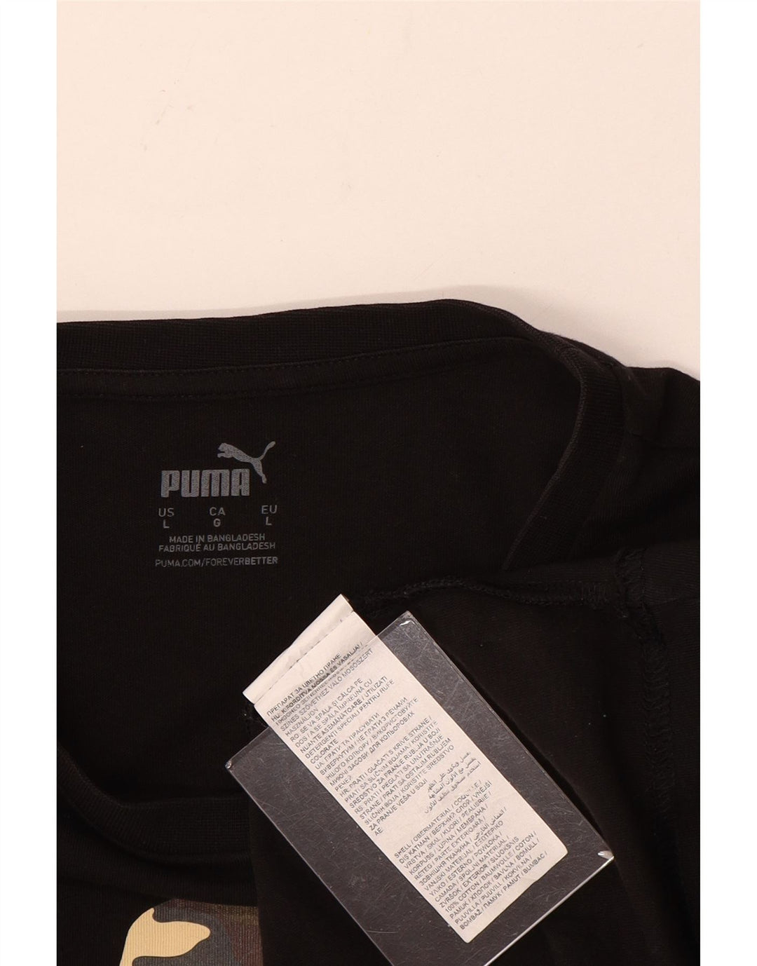 Puma Mens Graphic T-Shirt Top Large Black Cotton