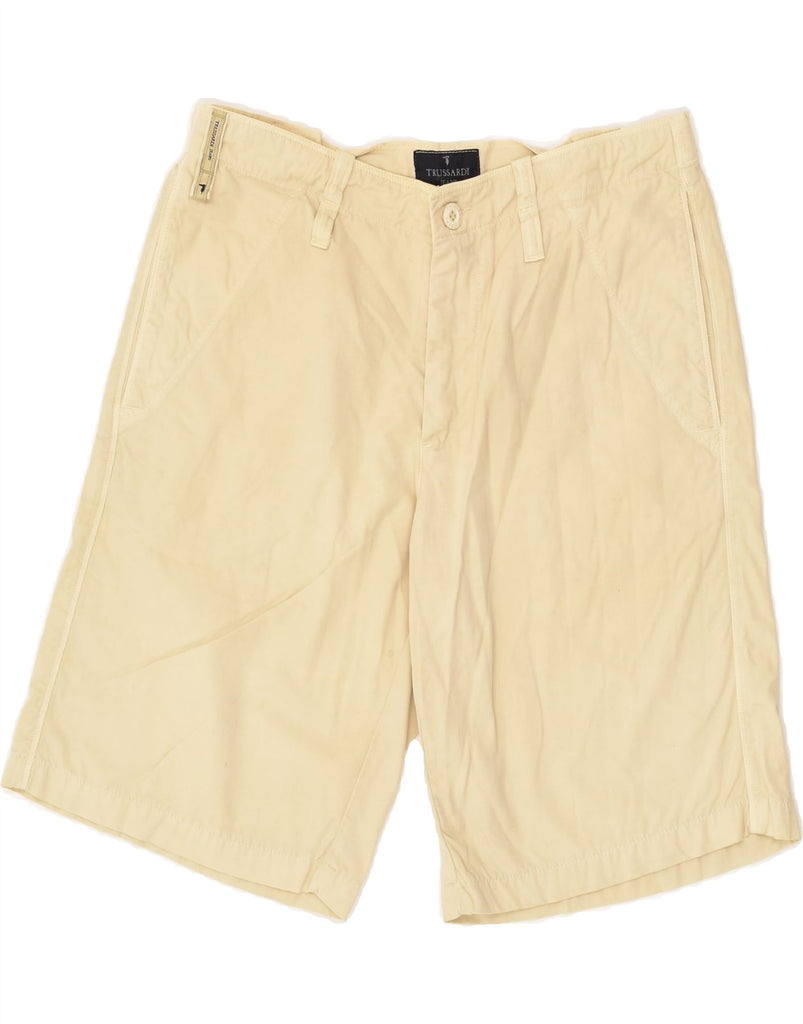 TRUSSARDI Mens Casual Shorts IT 46 Small W28  Beige Cotton | Vintage Trussardi | Thrift | Second-Hand Trussardi | Used Clothing | Messina Hembry 