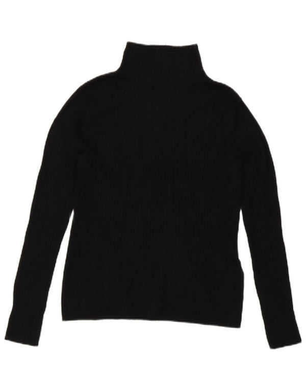 Marks & Spencer Womens Roll Neck Jumper Sweater UK 10 Small Black Viscose