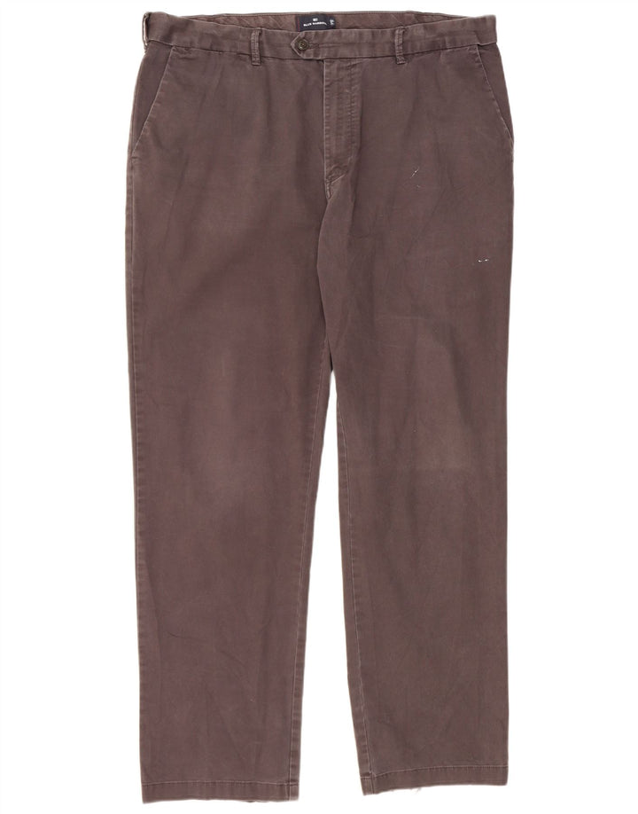 Marks & Spencer Mens Blue Harbour Straight Suit Trousers W40 L33 Brown
