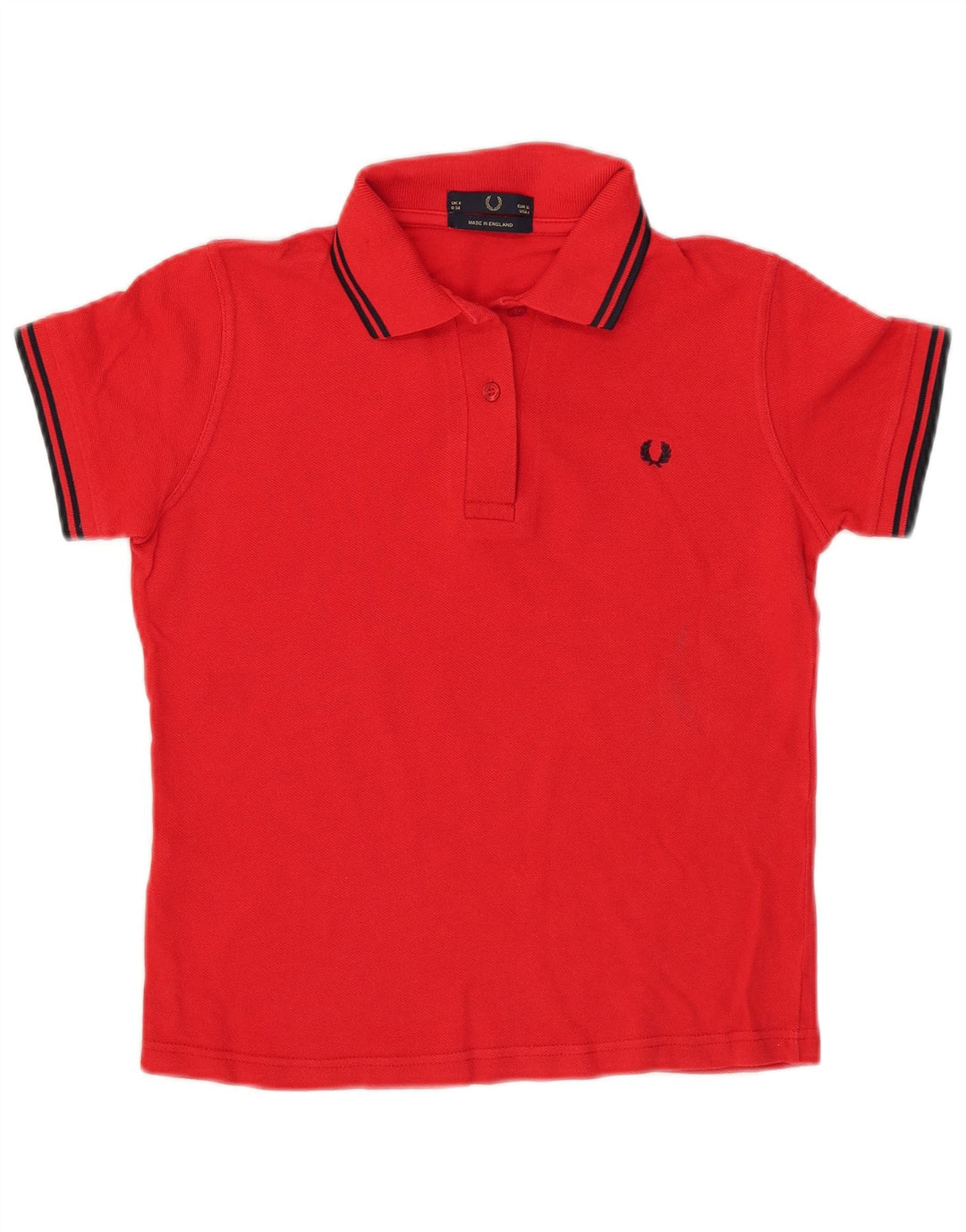 Fred Perry Womens Crop Polo Shirt UK 8 Small Red Cotton