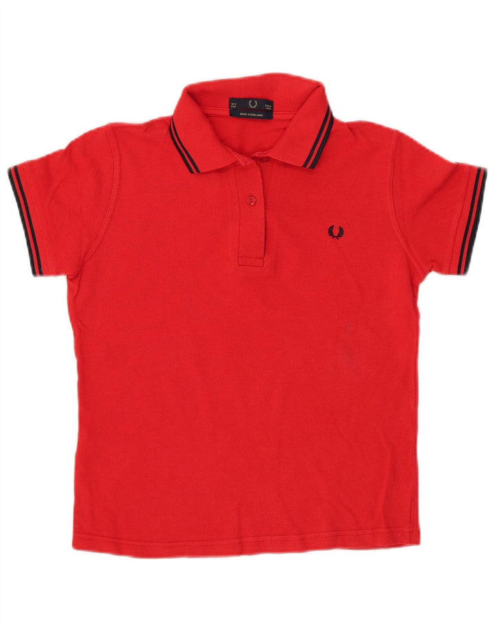 Fred Perry Womens Crop Polo Shirt UK 8 Small Red Cotton
