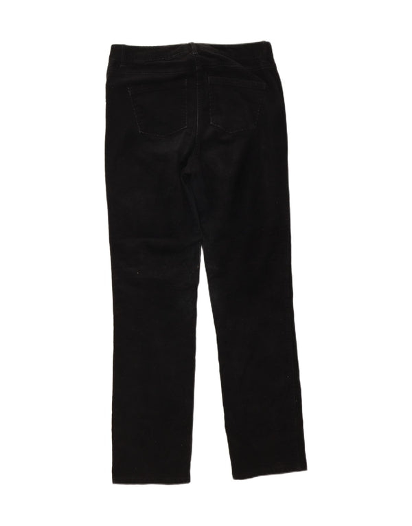 Marks & Spencer Womens Straight Corduroy Trousers UK 10 Small W30 L29 Black