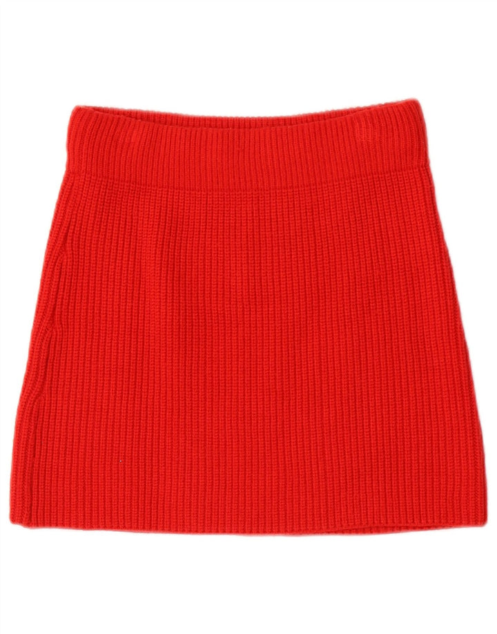 Zara Womens Knit Mini Skirt Small W26  Red Viscose