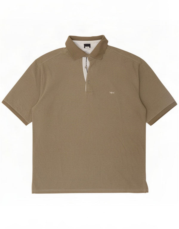 Paul & Shark Mens Yachting Polo Shirt 4XL Khaki Cotton