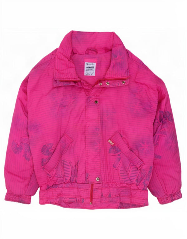 Etirel Womens Graphic Oversized Ski Jacket EU 40 Medium Pink Striped