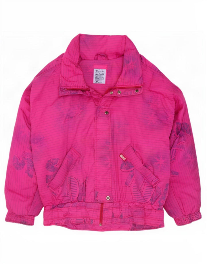 Etirel Womens Graphic Oversized Ski Jacket EU 40 Medium Pink Striped