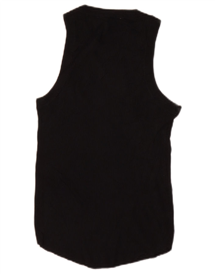Zara Womens Vest Top UK 12 Medium Black Viscose
