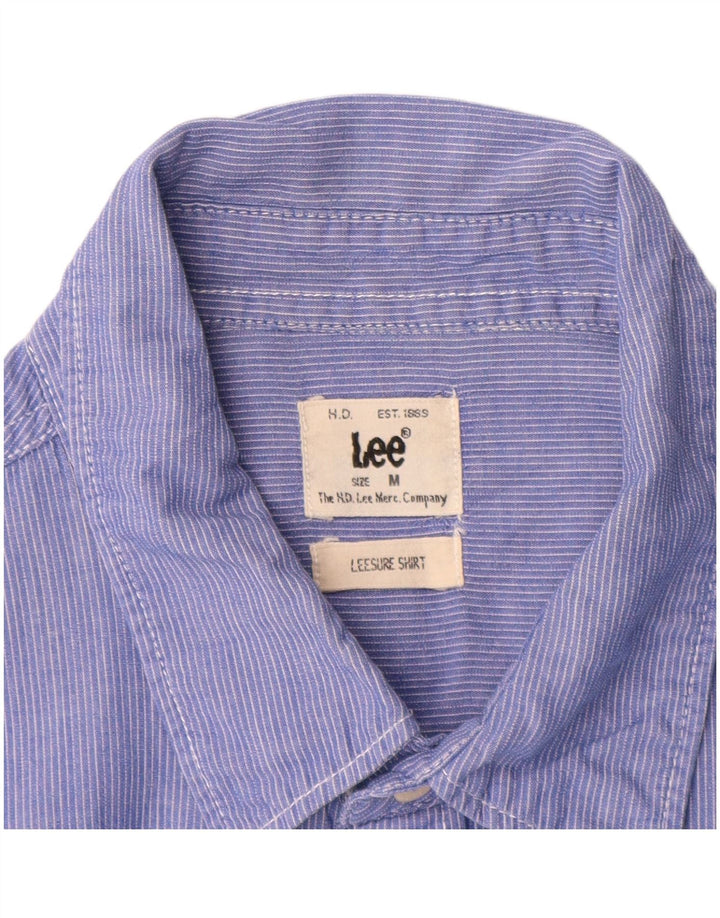 Lee Mens Shirt Medium Blue Pinstripe Cotton