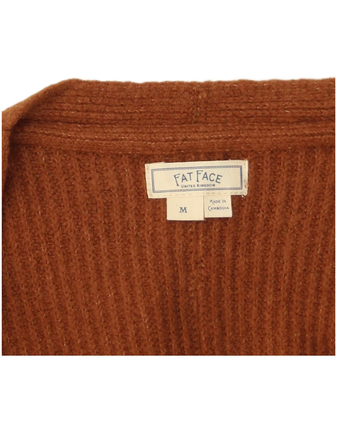 Fat Face Womens Longline Sleeveless Cardigan Sweater UK 14 Medium Brown