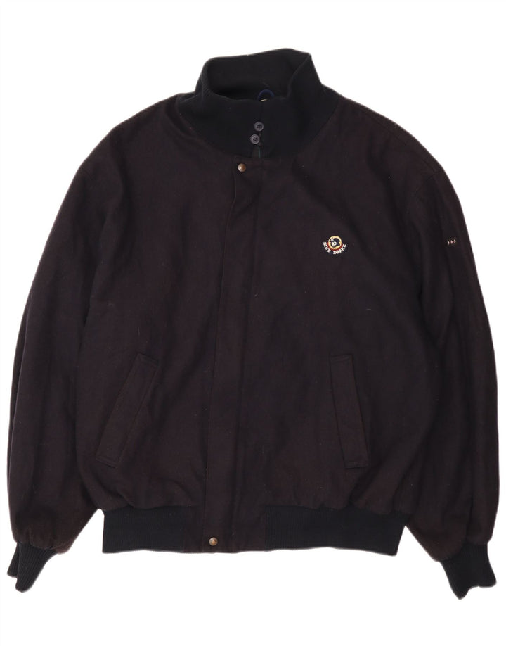 Blue Drake Mens Bomber Jacket UK 44 2XL Navy Blue