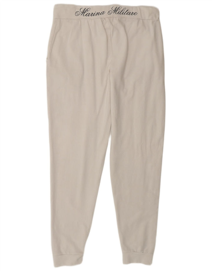 MARINA MILITARE Womens Tracksuit Trousers Joggers UK 16 Large  White