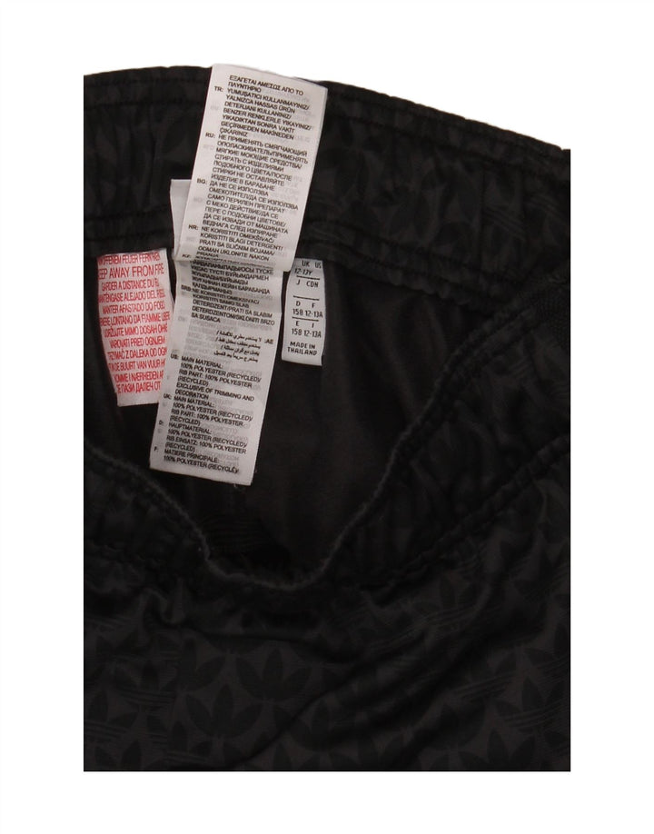 Adidas Boys Graphic Tracksuit Trousers Joggers 12-13 Years  Black Polyester