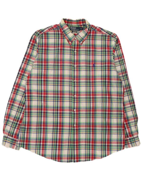 POLO RALPH LAUREN Mens Custom Fit Shirt XL Multicoloured Check Cotton