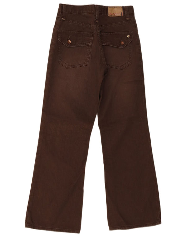Ben Sherman Girls Wide Leg Jeans 13-14 Years W25 L26 Brown Cotton