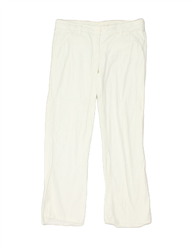 BENETTON Womens Straight Chino Trousers EU 42 Large W32 L29 White Cotton | Vintage Benetton | Thrift | Second-Hand Benetton | Used Clothing | Messina Hembry 