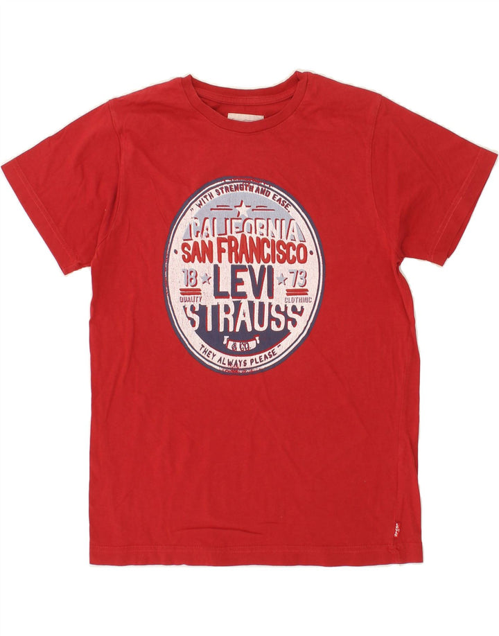 LEVI'S Boys Graphic T-Shirt Top 13-14 Years Red Cotton Vintage Levi's and Second-Hand Levi's from Messina Hembry 