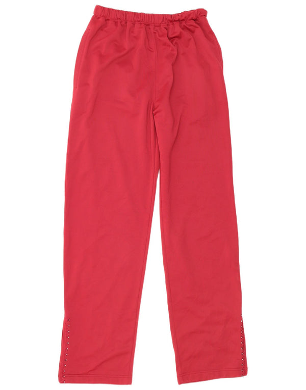 LOTTO Womens Tracksuit Trousers UK 14 Large Maroon Polyester