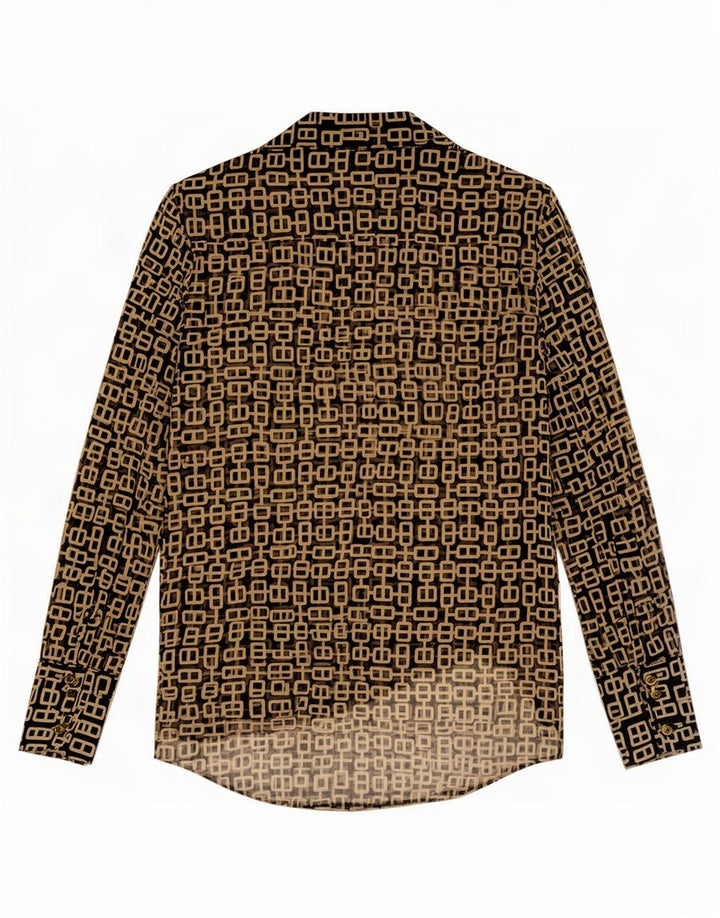 Zara Womens See Through Pullover Shirt UK 6 XS Black Geometric Polyester